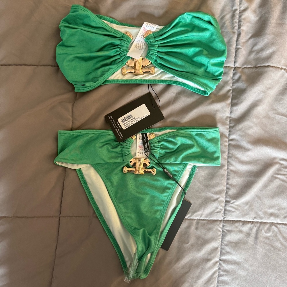 Green hammered trim pretty little thing bikini - Picture 3 of 10